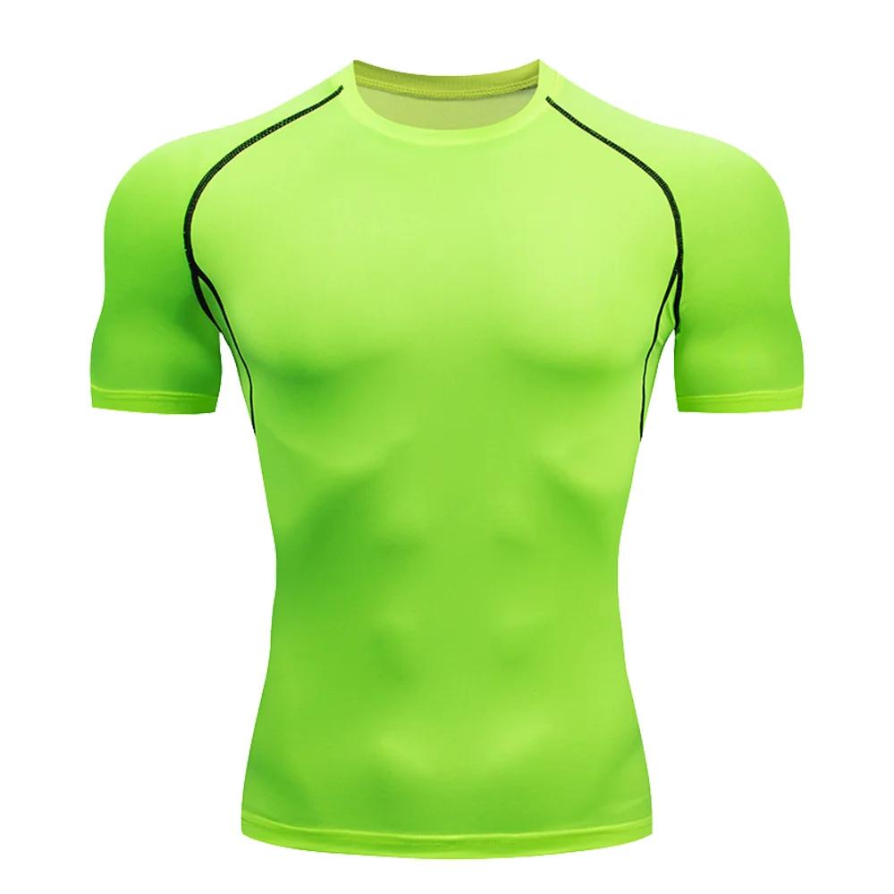 T-shirt compression homme course Fitness séchage rapide serré entraînement Gym Jersey