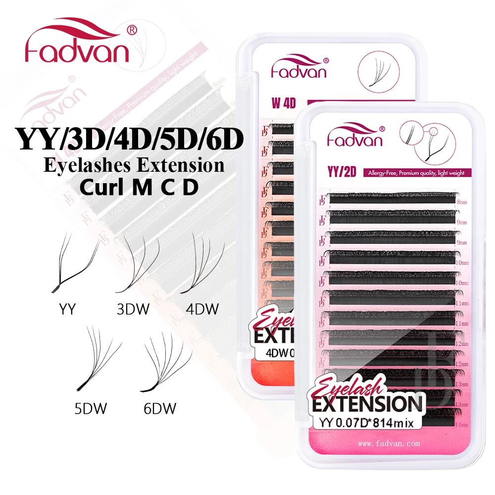 FADVAN YY/3D/4D/5D/6D W forme cils M/C/D Curl préfabriqués Volume Fans Faux vison