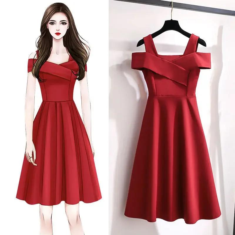 Robe élégante à la mode pour femmes, jupe couvertes à la taille, amincissante, filles rondes, grande taille, été, vente en gros, 2022