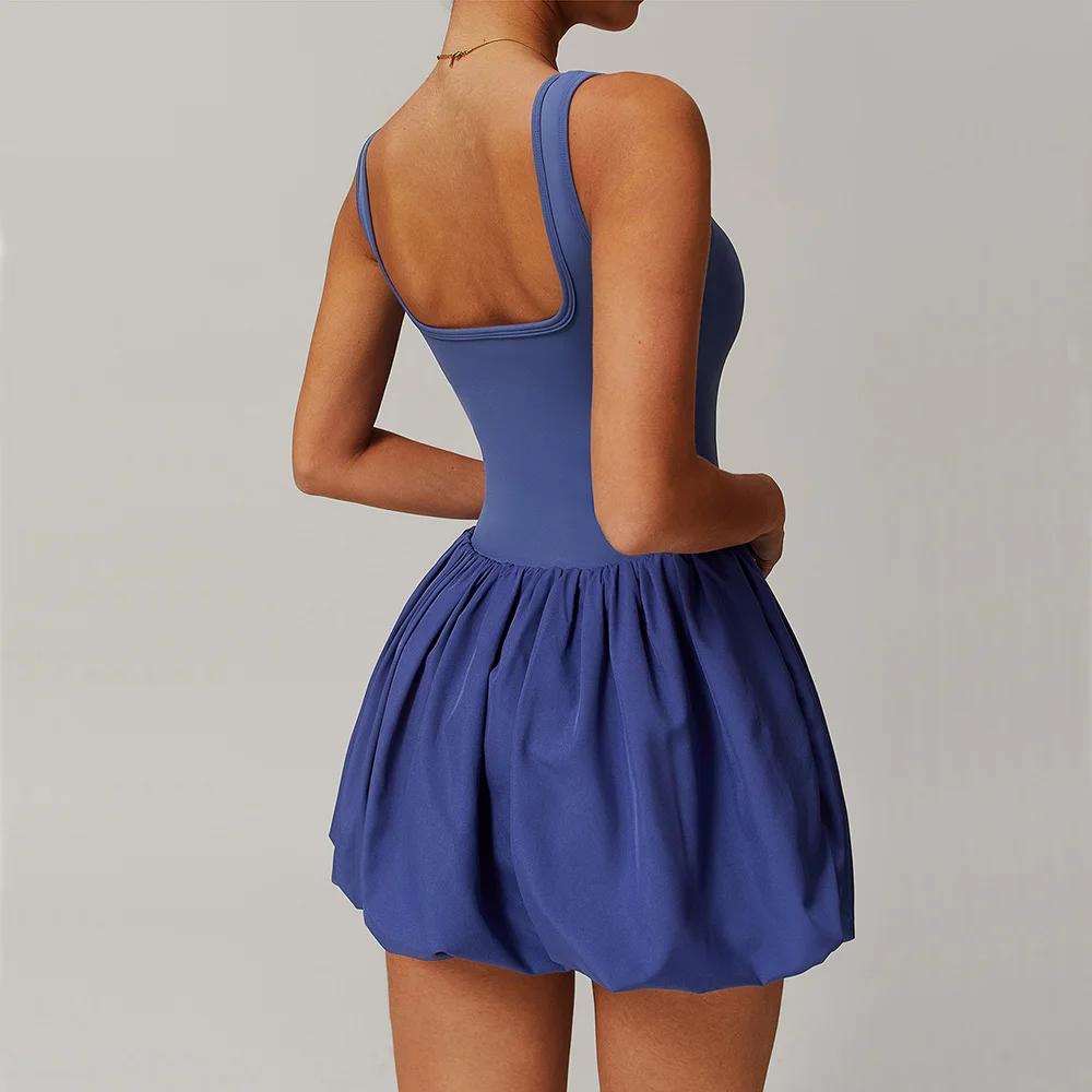 Robe sport deux pièces femmes yoga anti-éblouissement fitness tennis jupe ensemble