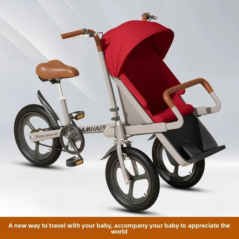 Vélo avec enfants vélo Parent-enfant 20 pouces siège avant bébé à trois roues
