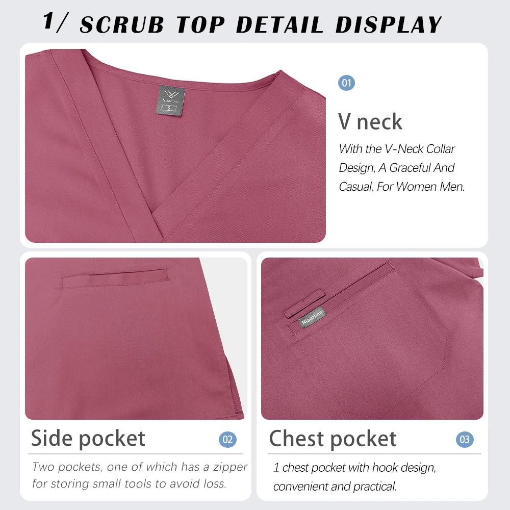Vêtements de travail hospitaliers, robes chirurgicales médicales unisexes haut de gamme, accessoires de médecin et d'infirmière, vêtements de travail pour dentisterie, ensemble de Spa de beauté