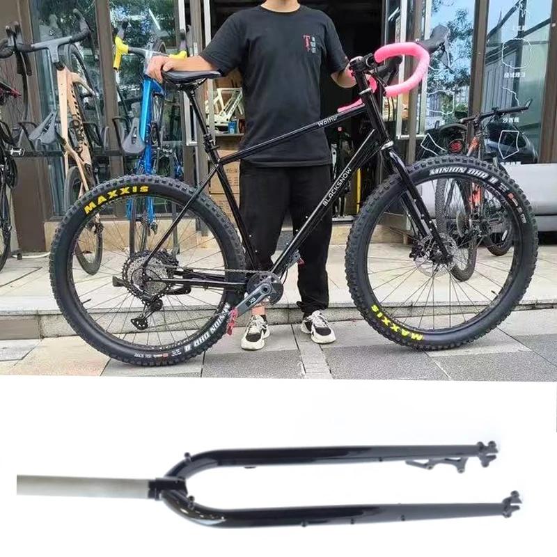 Fourche de vélo de randonnée en acier, accessoires de vélo, 26/27, 5, 29 pouces, 28.6mm