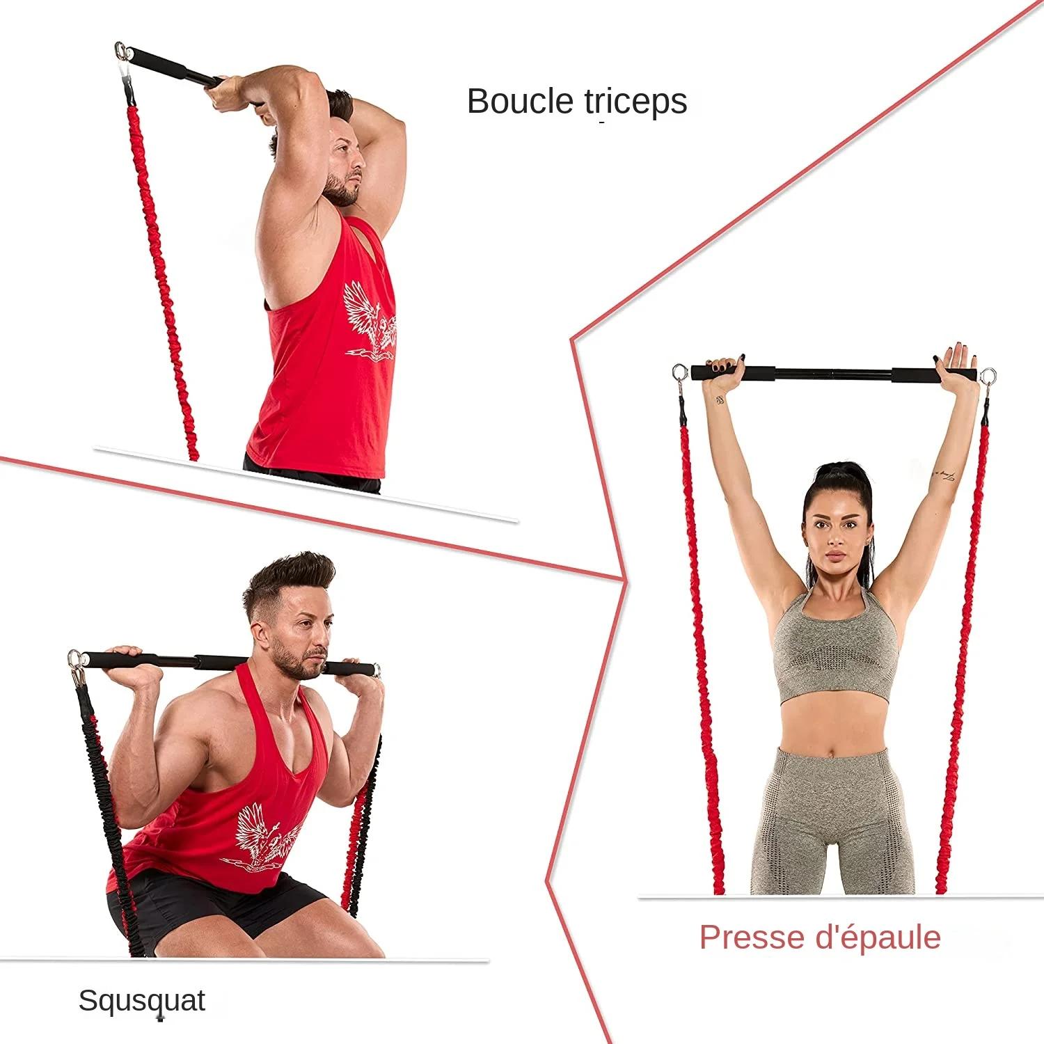 Barre d'entraînement s'adapte à toutes les bandes de résistance avec clip