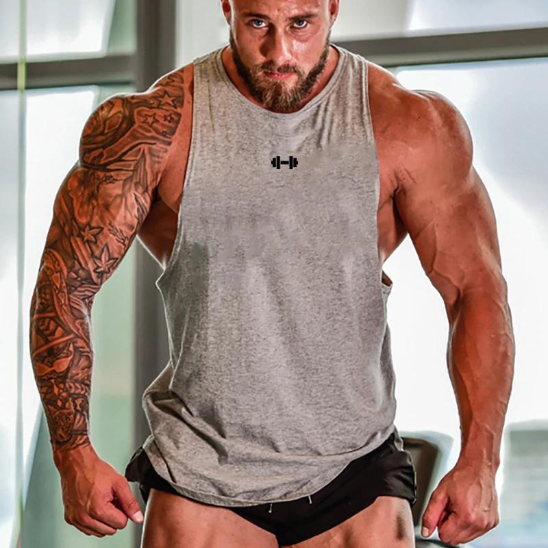 Débardeurs de sport pour hommes en coton respirant pour la gym