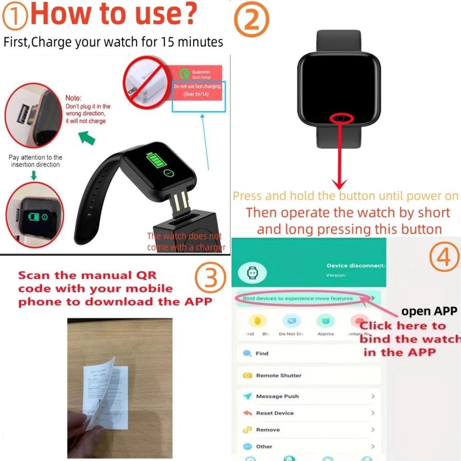 Montres intelligentes de sport étanches avec écran de document, bracelet de fitness Bluetooth, tension artérielle, fréquence cardiaque, moniteur de sommeil, santé