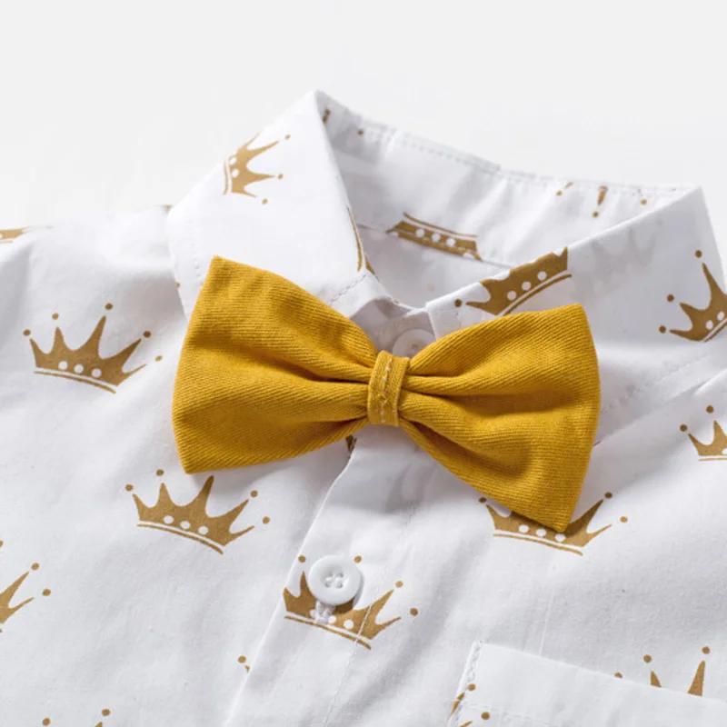 Beaux costumes pour enfants garçon vêtements chemise + short ensemble Boutique garçons été anniversaire tenue vêtements avec ceinture 1 2 3 4 5 6 ans
