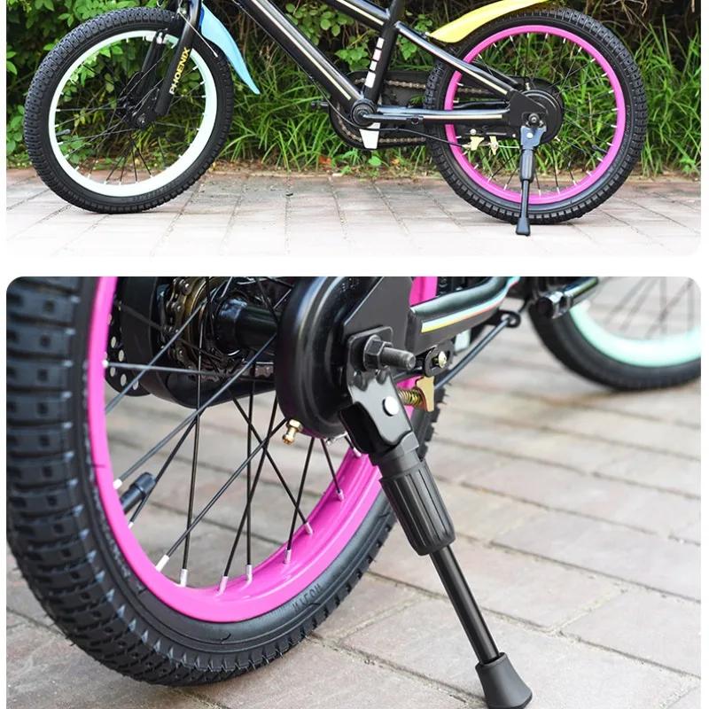 Béquille de vélo pour enfants, Support de stationnement robuste, attelle de pied pour enfants, Support latéral de vélo, roues de 12 14 16 18 20 pouces