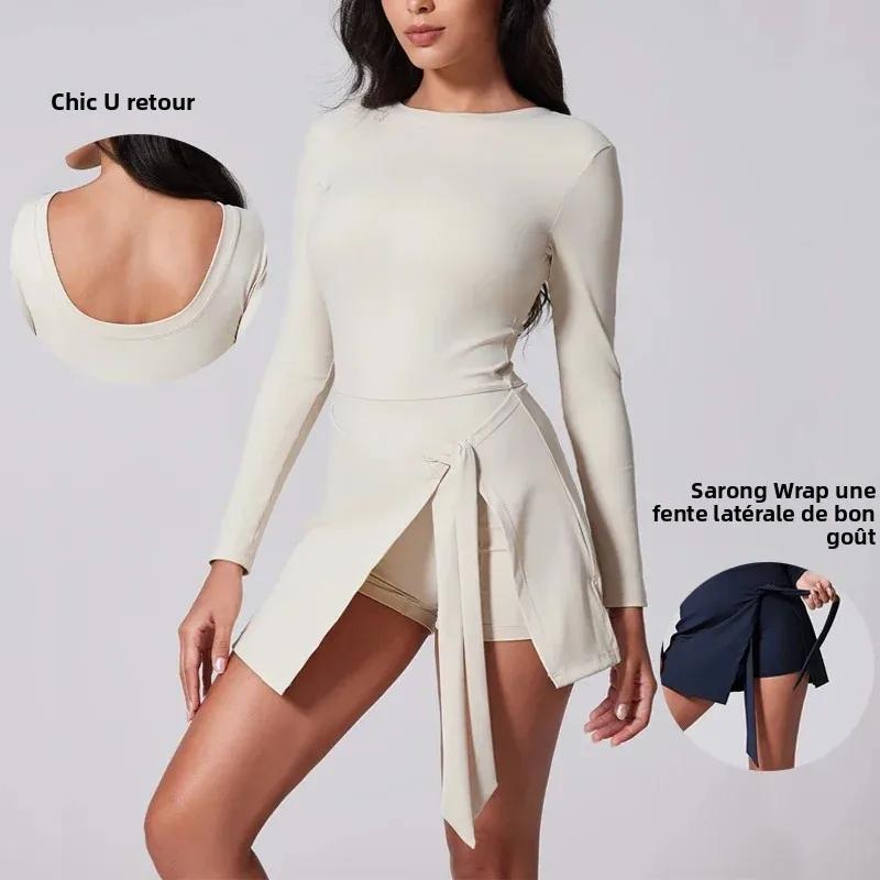 VITALINOVO Robe de tennis à col haut pour femme