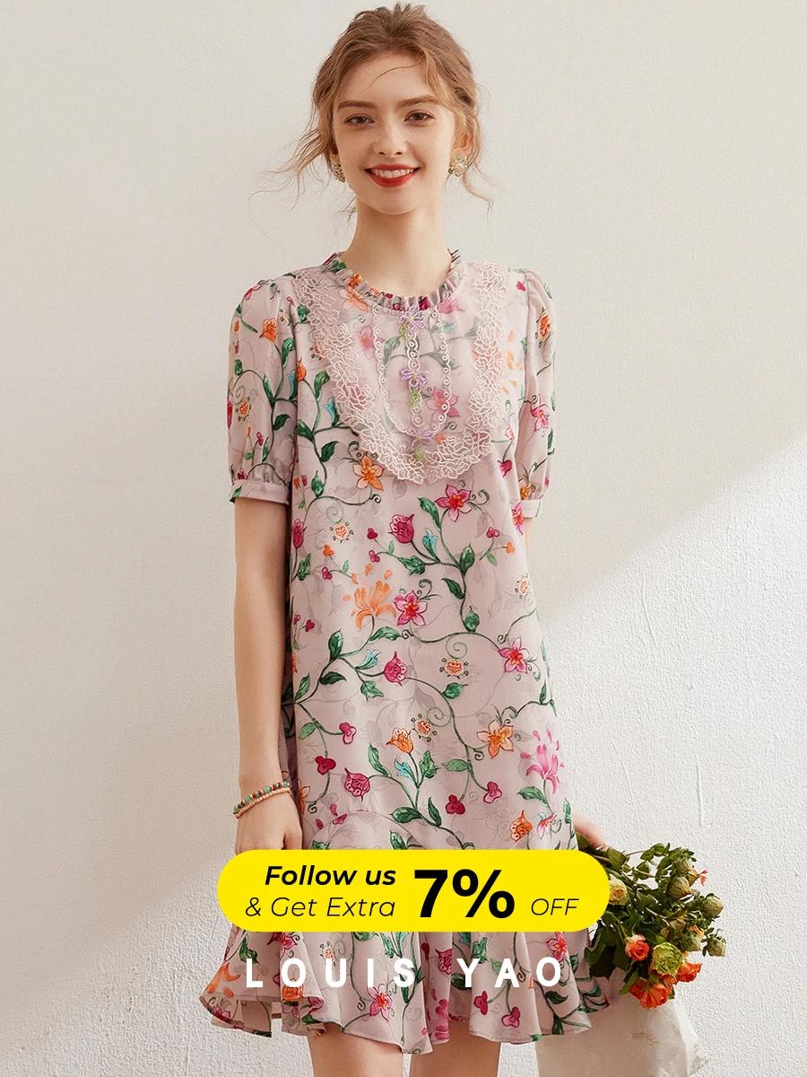 Modiis Yao-Robe florale brodée élégante