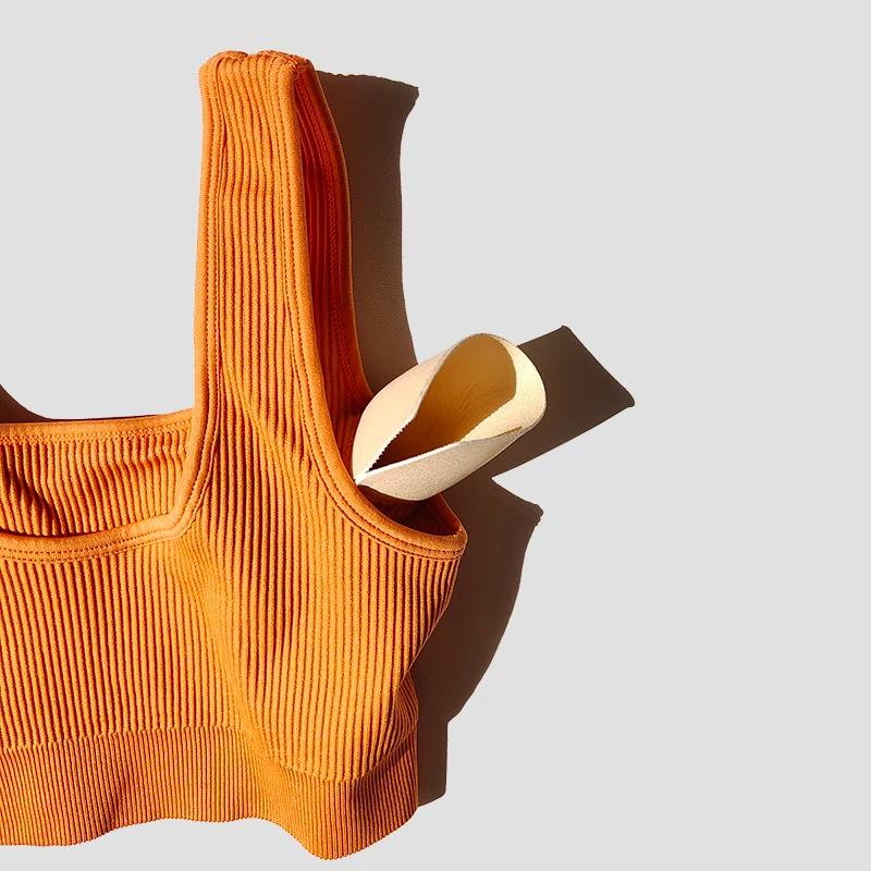 Soutien-gorge sport sans coutures pour femmes - Lingerie fitness yoga rembourrée push-up
