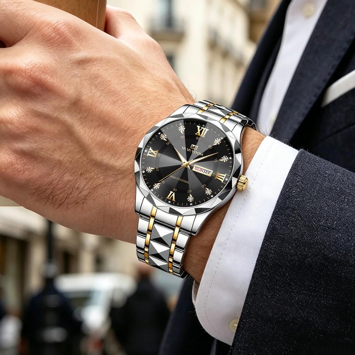 Montre de luxe en acier inoxydable pour homme