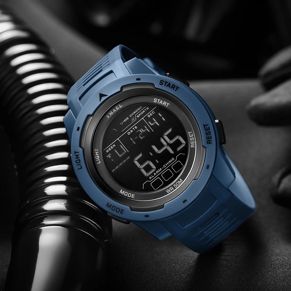 SMAEL-Montre-bracelet numérique étanche à LED pour homme, chronomètre lumineux, montres de sport, 50m, 8105