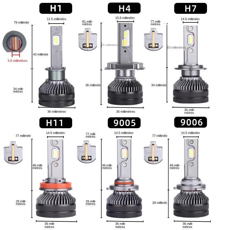 DAWNKNIGHT K5C 4300K 110W H7 H4 lampe à LED Double Tube de cuivre 3000K lumières Led pour voiture H1 H11 HB3 9005 HB4 90