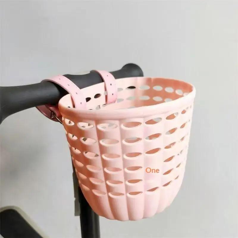 Panier de vélo pour enfants, panier de rangement durable avec sangles réglables en PU, panier de guidon pour enfants, filles, cyclisme en plein air, tout-petits