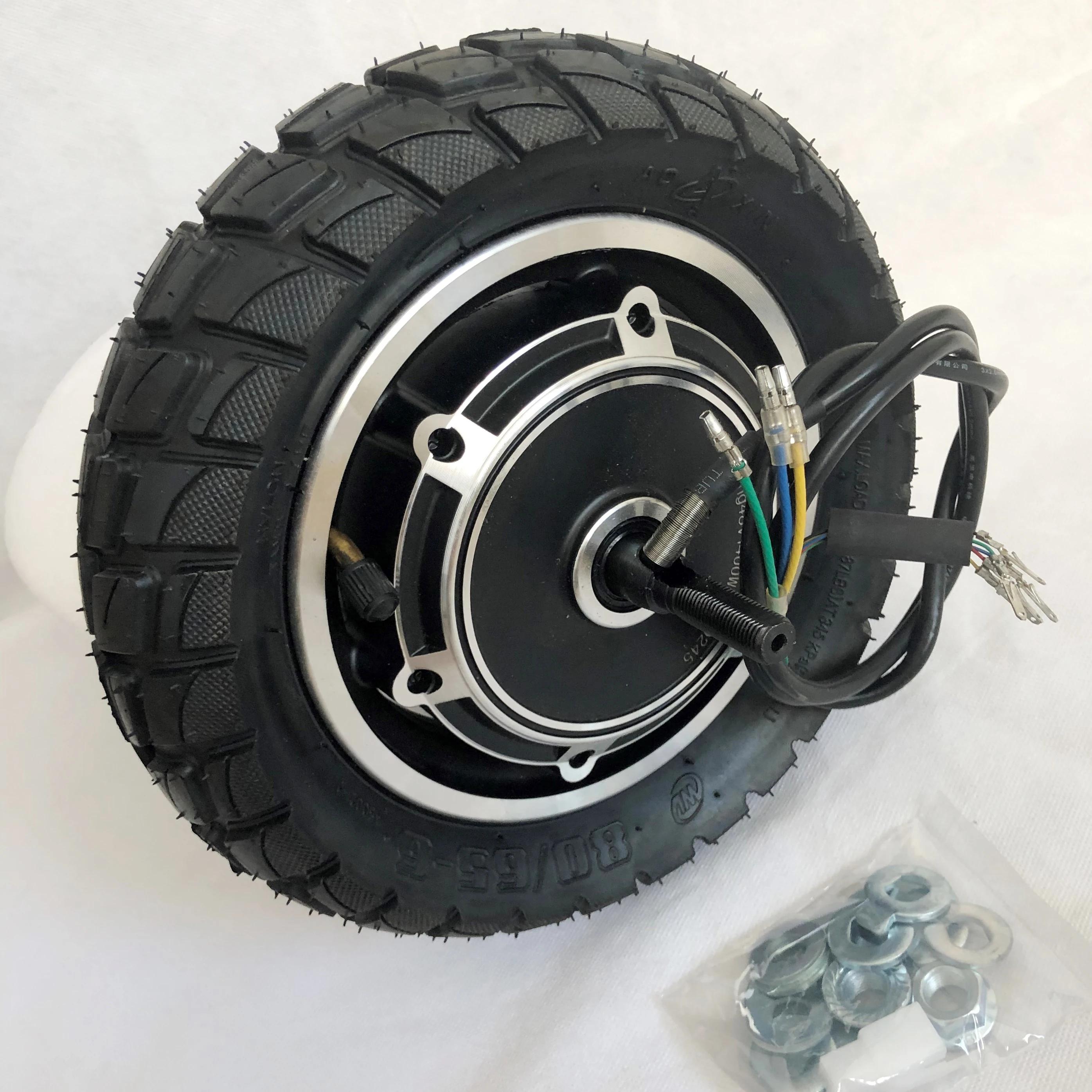 Roue de moteur de vélo électrique pour scooter pliant à double entraînement, 10 ", 24V, 36V, 500W, 48V, 800W, 1000W, DIY