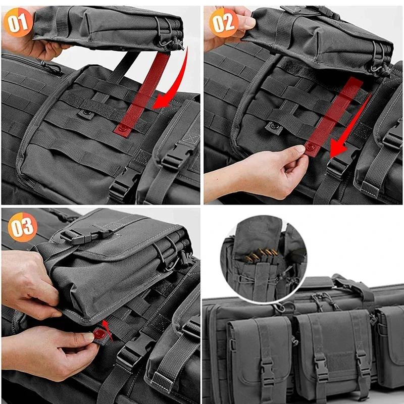 Sac à dos tactique à double compartiment pour fusils avec fermeture éclair