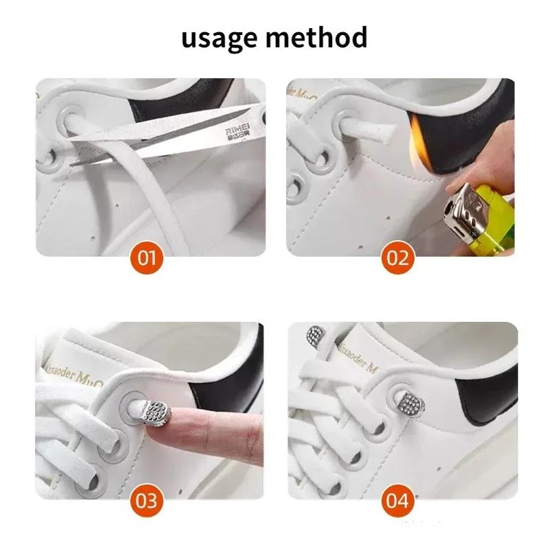 Lacets élastiques sans nœuds pour baskets de sport, système de lacets rapides à verrouillage automatique, lacets larges pour adultes sans attache
