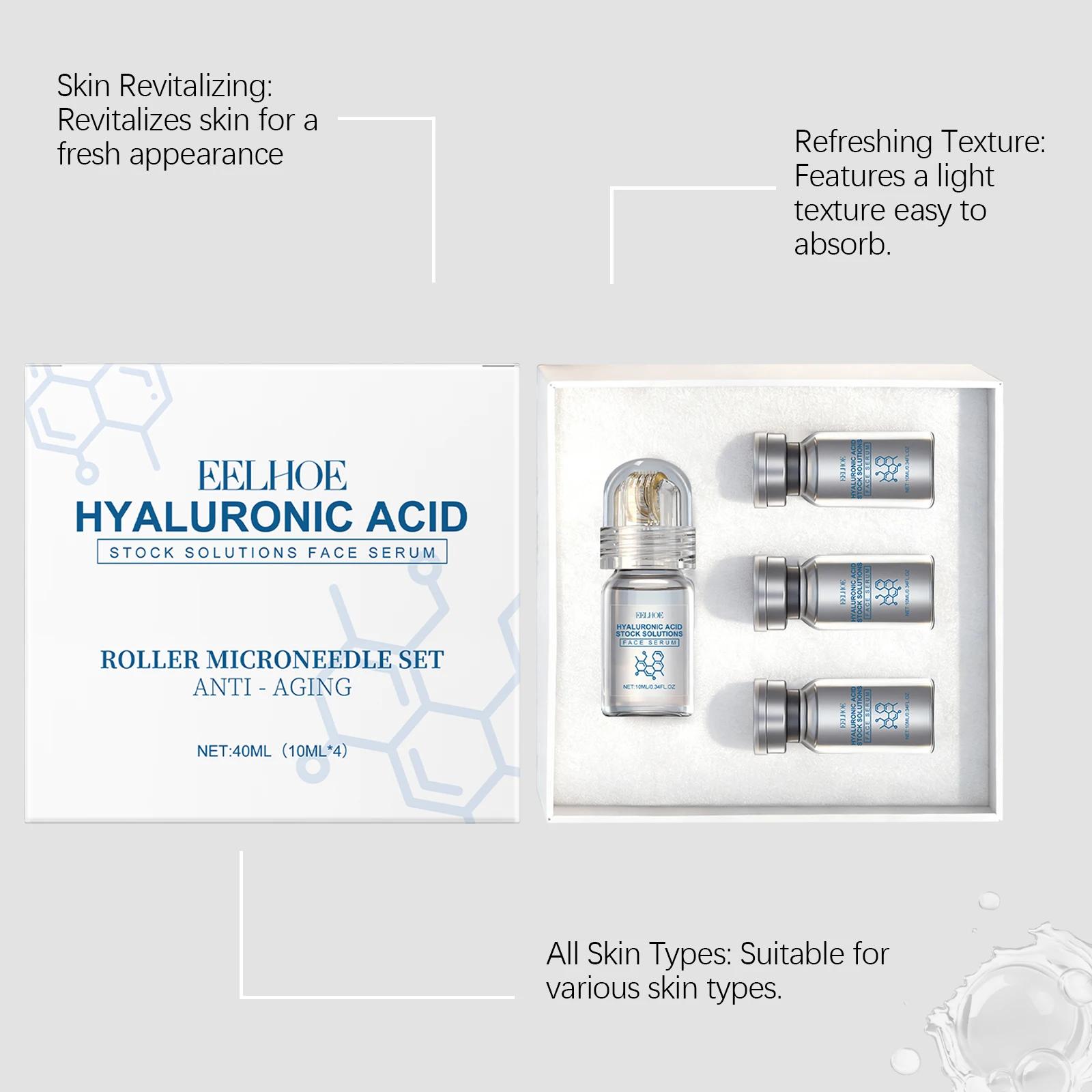 Sérum Visage à l'Acide Hyaluronique avec Rouleau Microneedle – Hydratant