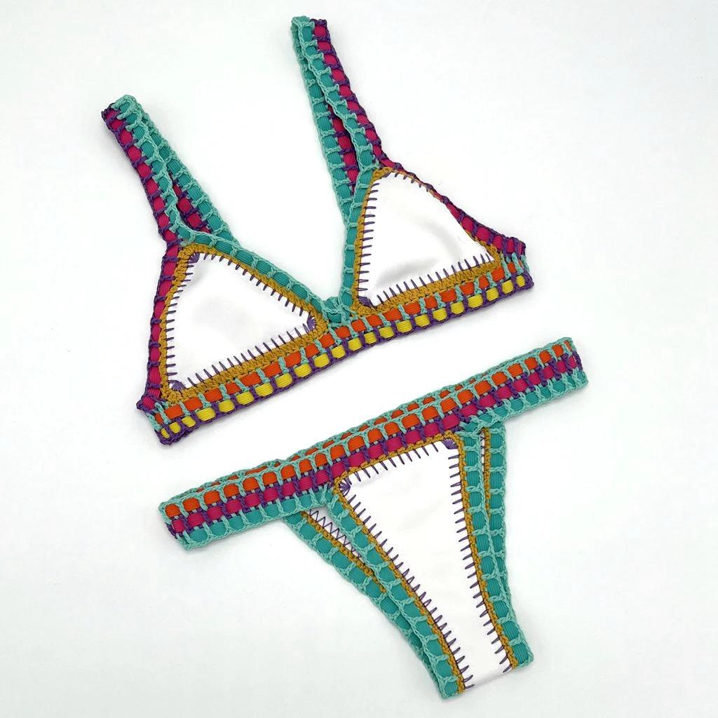 Maillot de bain crocheté à la main style boho sexy réversible pour femmes occasions balnéaires été tendance unique