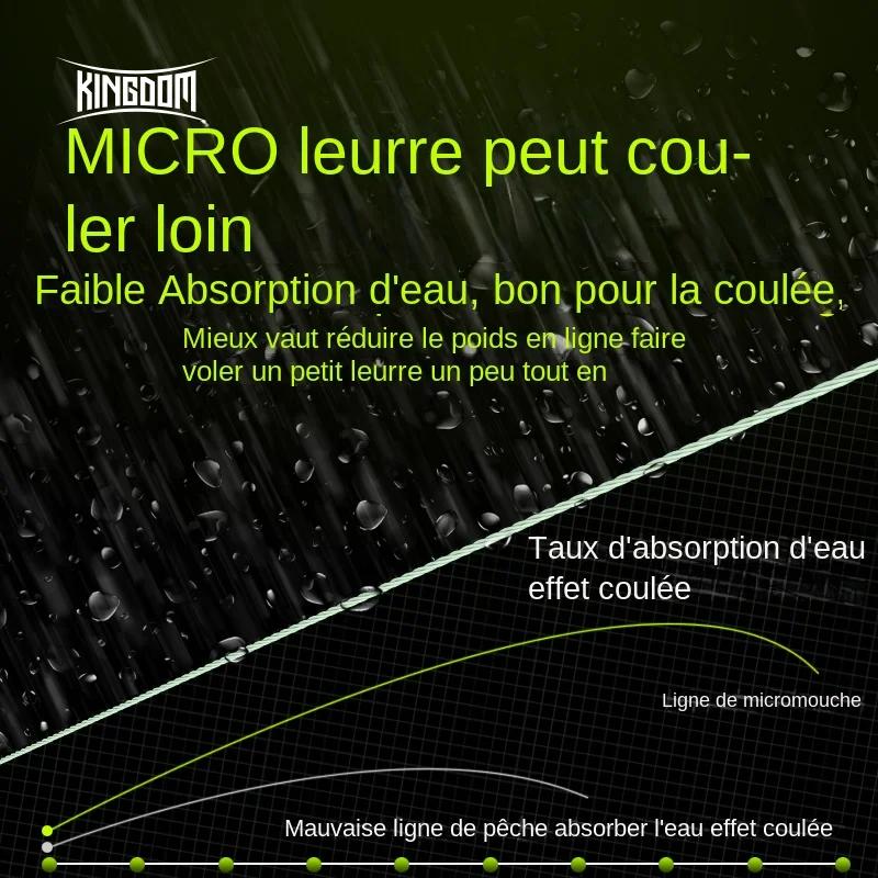 Kingdom Micro Fly 100M 150M tresse PE ligne de pêche 4 brins 0.2 # /0.4 # /0.6 # Distance de coulée lointaine de 9 à 1