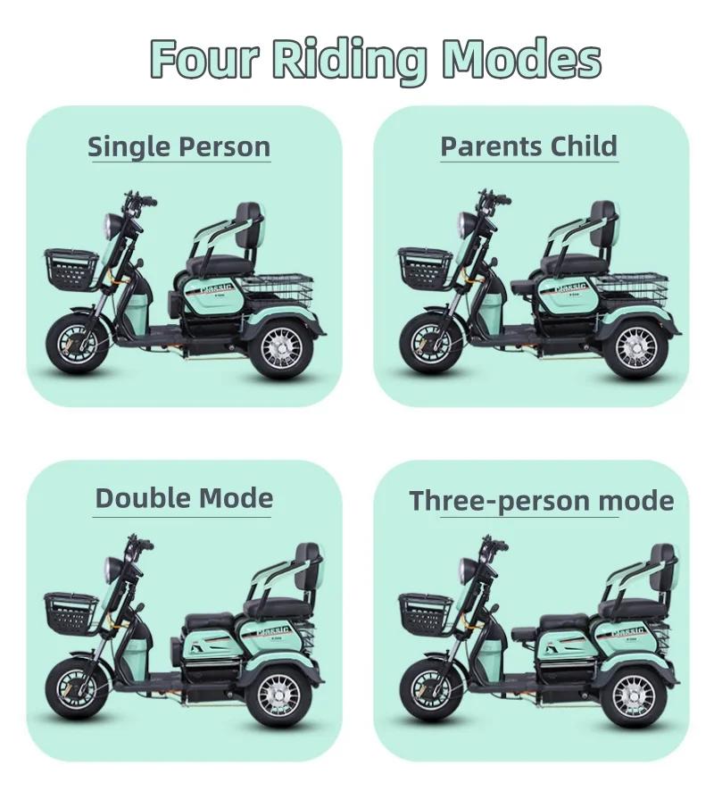 Tricycle électrique à 3 roues pour 2 femmes