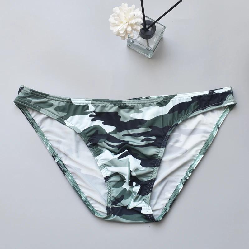 Sous-vêtements pour hommes slips de Camouflage pour hommes Sexy Cuecas Calzoncillos Bikini U poche slips caleçons hommes lingeries respirantes