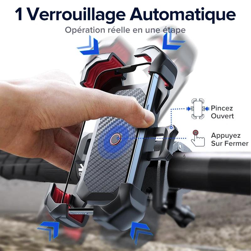 Joyroom-Support de téléphone portable antichoc pour vélo et moto