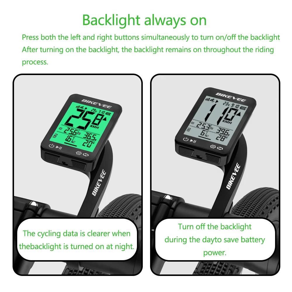 Ordinateur de vélo sans fil GPS, affichage numérique LCD multifonctionnel, compteur de vitesse et odomètre pour vélo d'extérieur avec rétroéclairage vert automatique