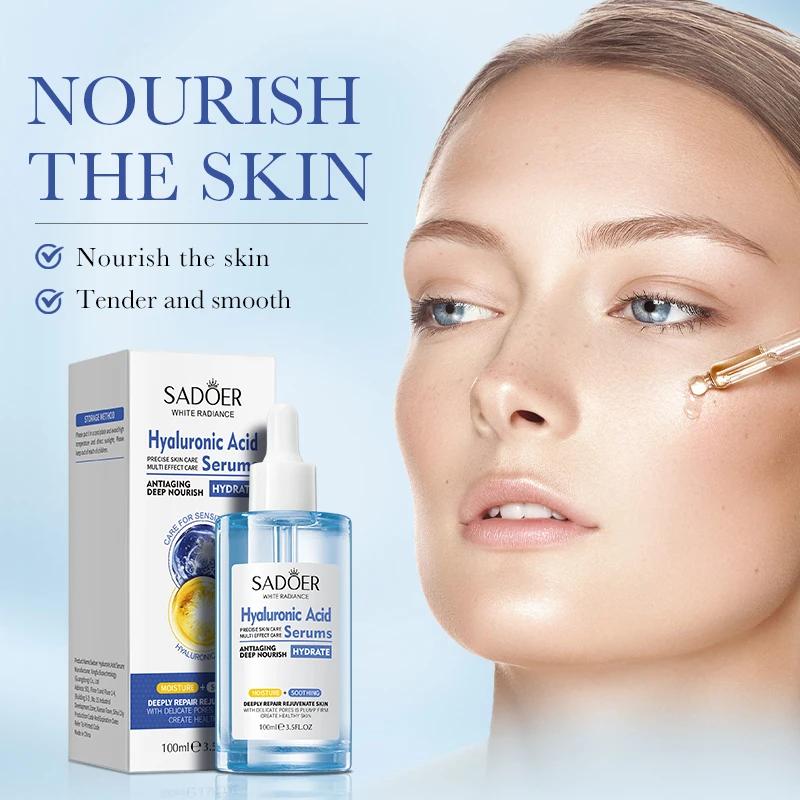 100ml SADOER acide hyaluronique sérum pour le visage raffermissant hydratant Essence soin de la peau