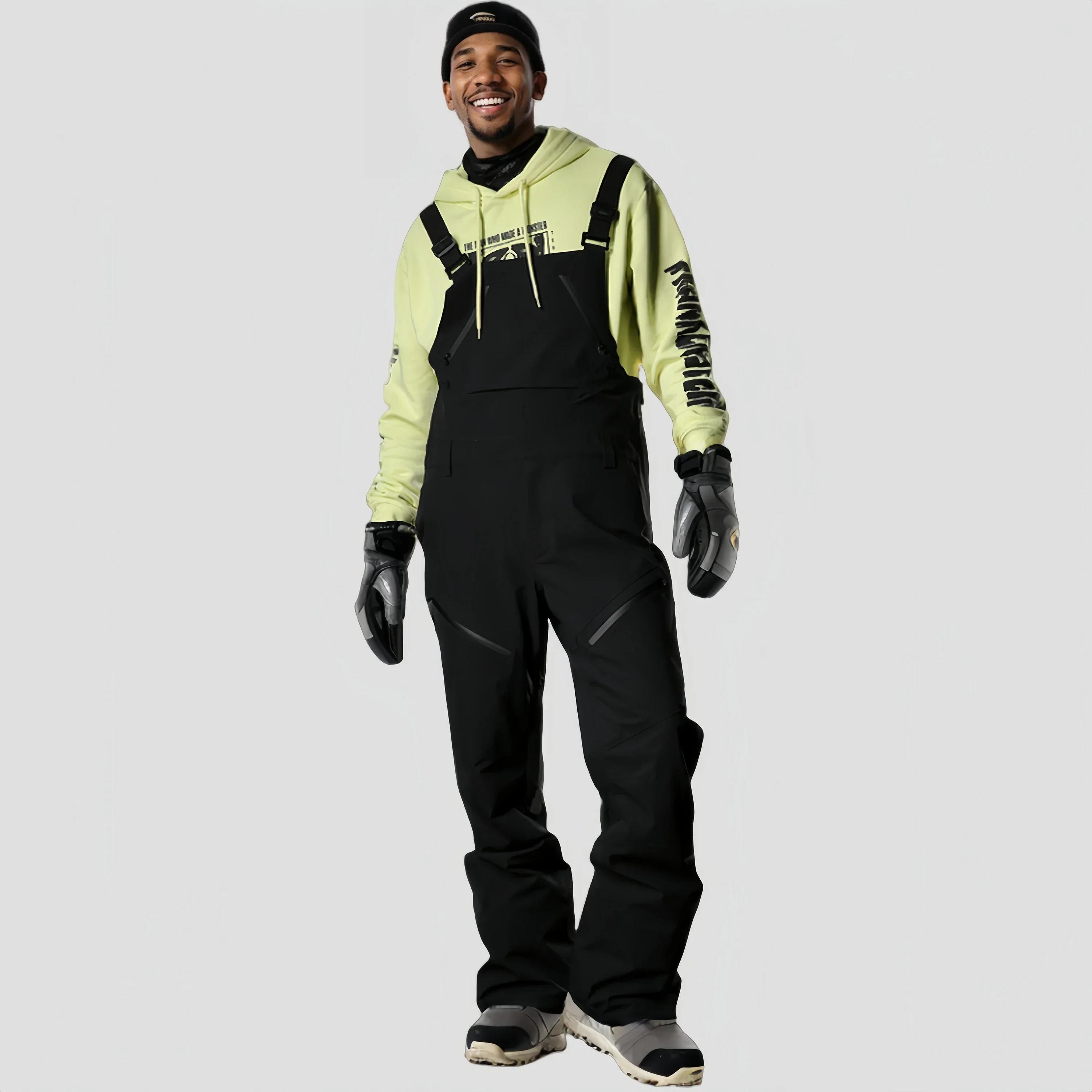 Pantalon de ski coupe-vent imperméable pour homme, salopette de ski Fjadt, vêtements de sport à bretelles, extérieur, hiver, 2025, 506