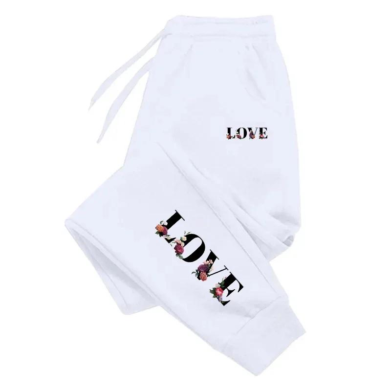 Pantalon de survêtement pour femmes design moderne imprimé lettre d'amour élégant pour sport et quotidien occasions spéciales décontracté et polyvalent