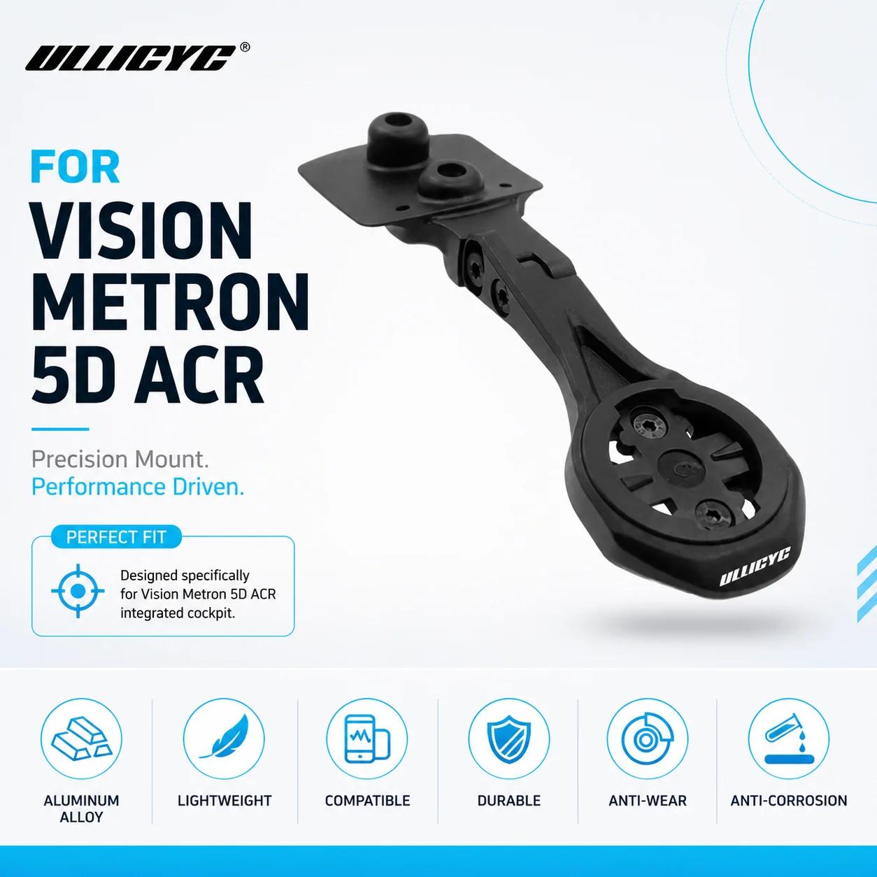 ULLICYC pour 5D Vision Metron ACR Support de guidon en alliage d'aluminium compatible avec GPS/Garmin/Bryton/Wahoo/Gopro