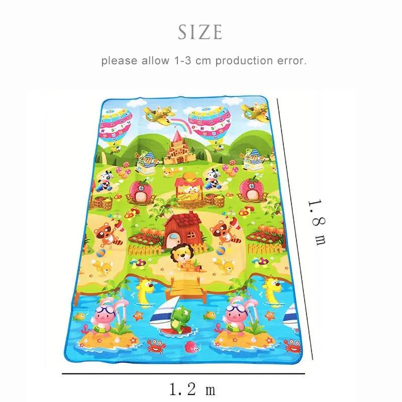 Tapis de jeu en polymère pour bébé, jouet pour enfants, activité de gymnastique, aire de jeux, imprimé double face, sol en mousse lea