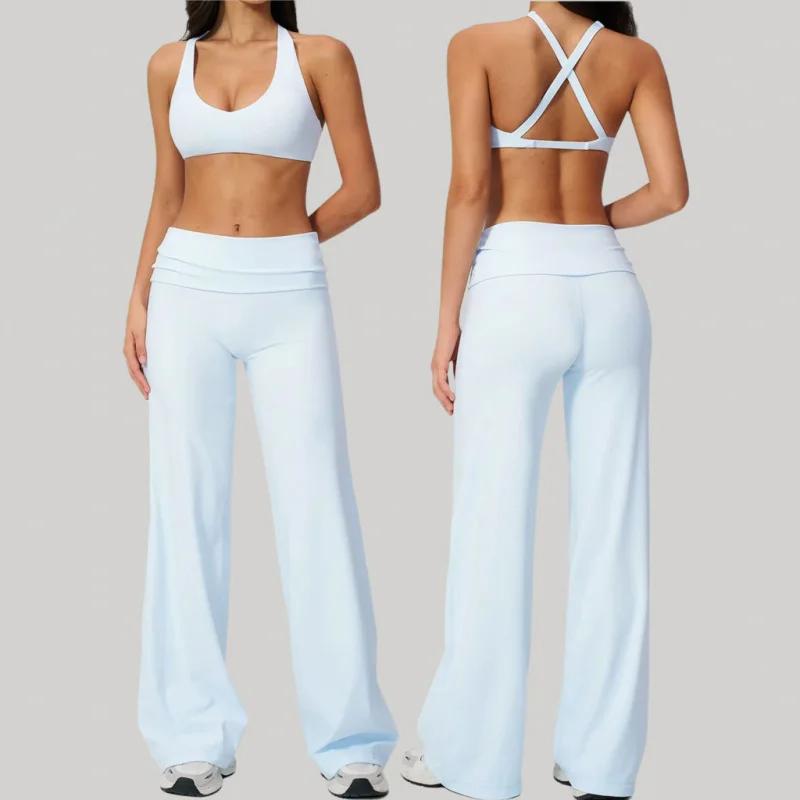 Ensemble de survêtement pour femme, mode estivale décontractée, dos élégant, ensemble 2 pièces sexy, tenue de sport pour femme, gym et fitness