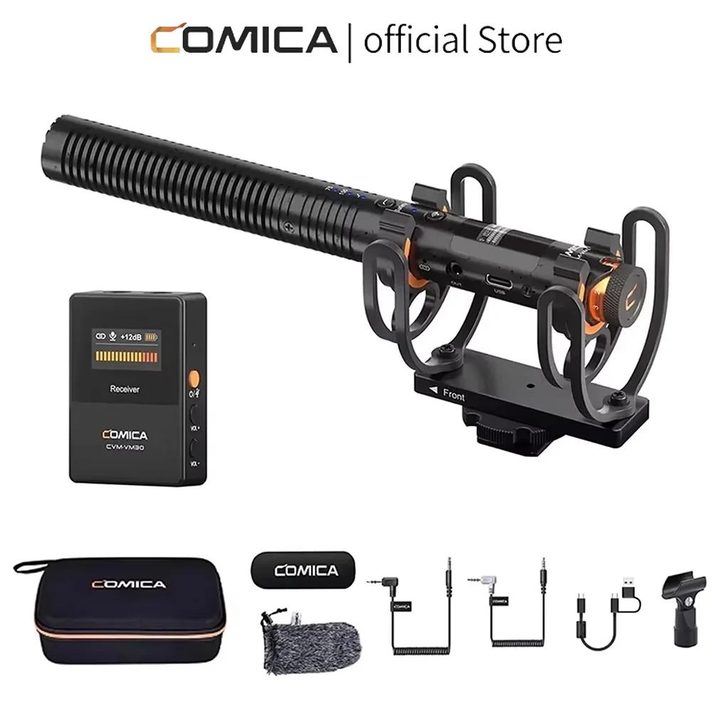 Microphone sans fil COMICA VM30 2.4G super cardioïde à condensateur avec contrôle de gain pour appareil photo