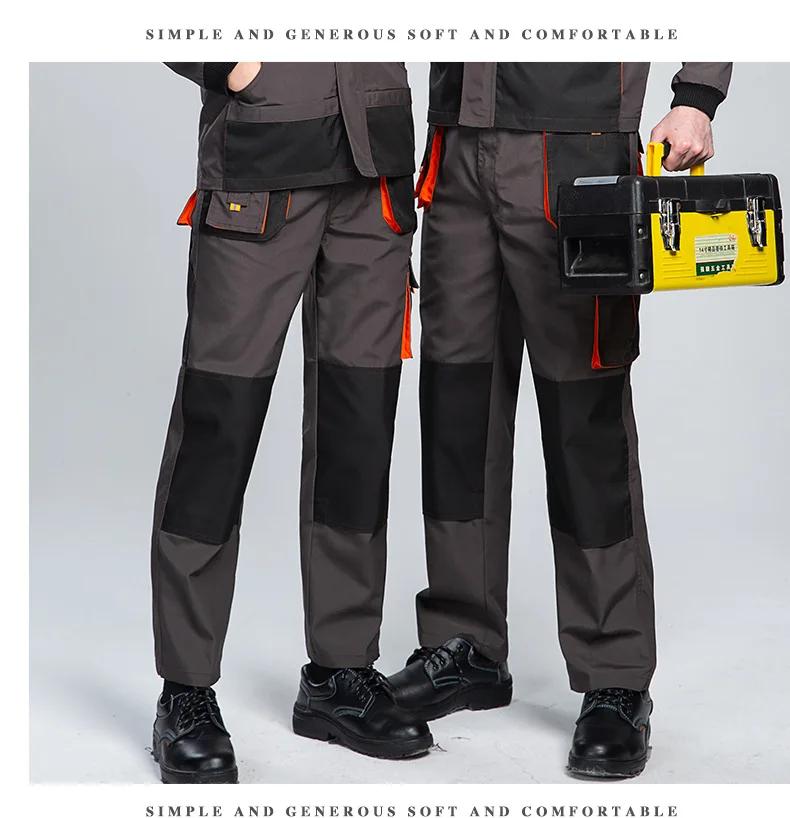 Vêtements de travail pour hommes, combinaison de Protection du travail de Construction avec plusieurs poches, uniforme de travail Durable résistant à l'usure, pantalon Cargo pour hommes