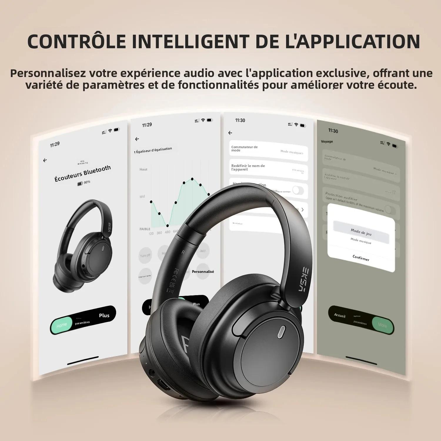 Oneodio EKSA V16 casque sans fil Bluetooth 5.3 sur l'oreille