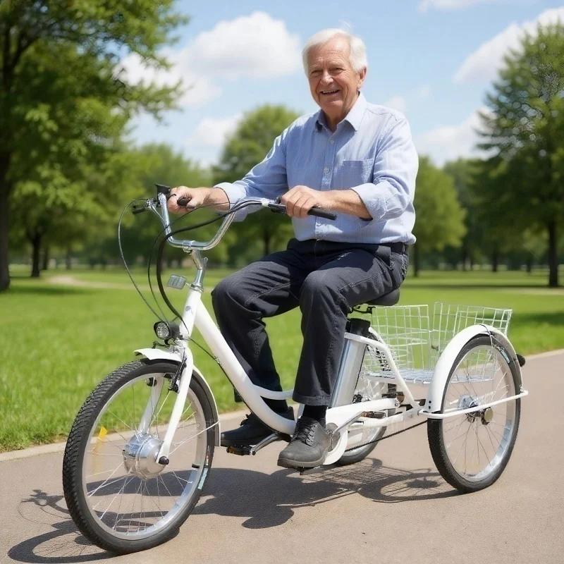 Vélo électrique à trois roues 36V 24 pouces vélo électrique pour femmes dames avec batterie amovible panier arrière noir