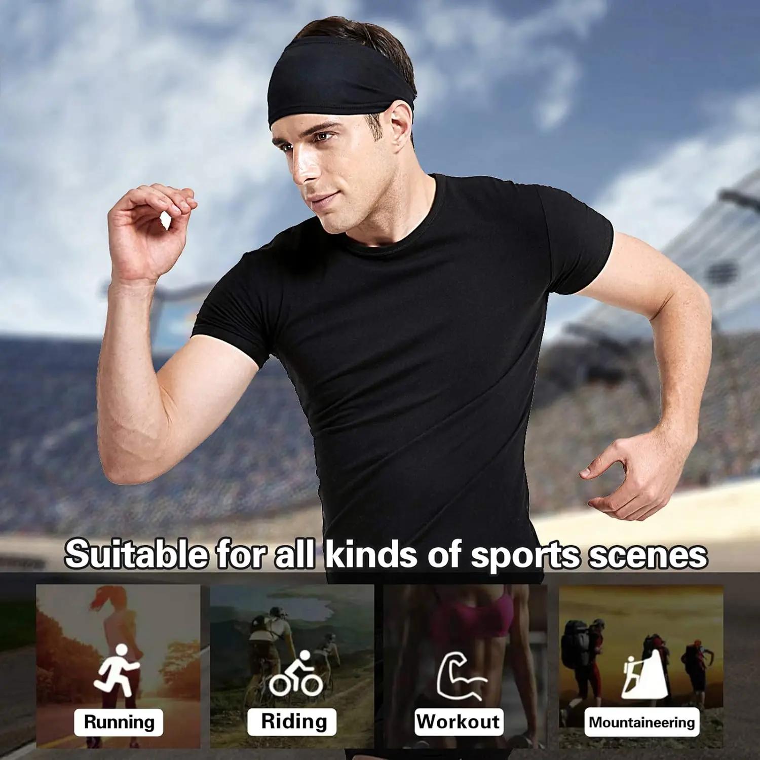 Bandeaux de sport élastiques absorbant la transpiration, séchage rapide, antidérapants et respirants pour le yoga et la course à pied