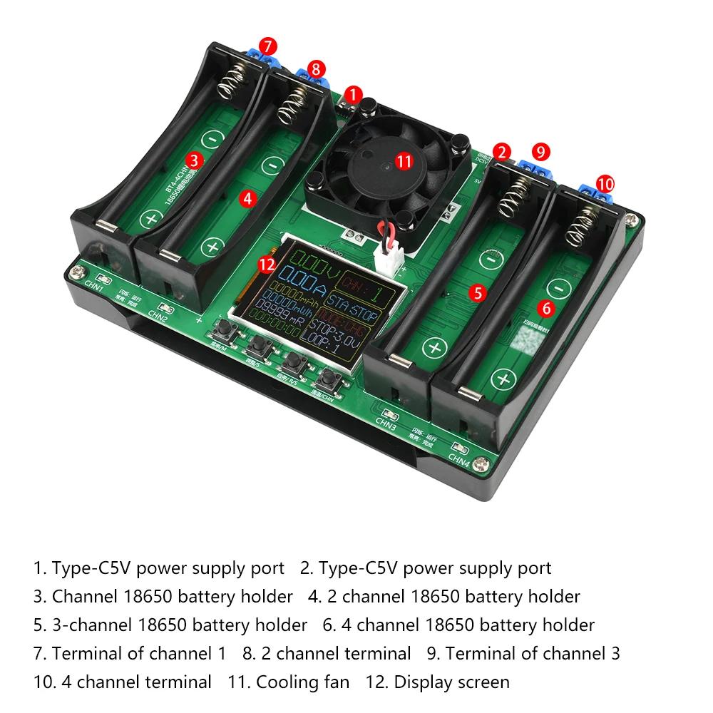Testeur de capacité de batterie avec écran LCD 2Ch 4CH MAh MWh