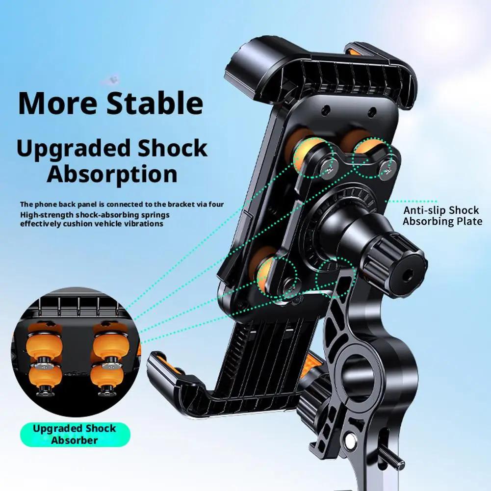 Support de téléphone pour guidon de vélo, support de téléphone pour moto, support de téléphone anti-choc et anti-vibration pour vélo, scooter, moto