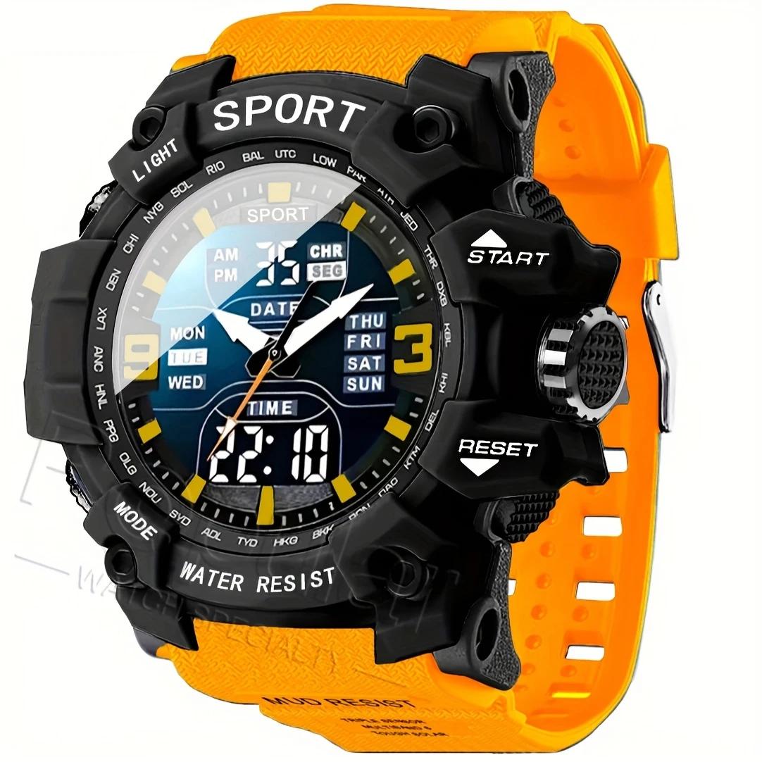 Montres de sport pour hommes et femmes, aiguilles tactiques, grand cadran, montre étanche, minuterie éclairée, réveil