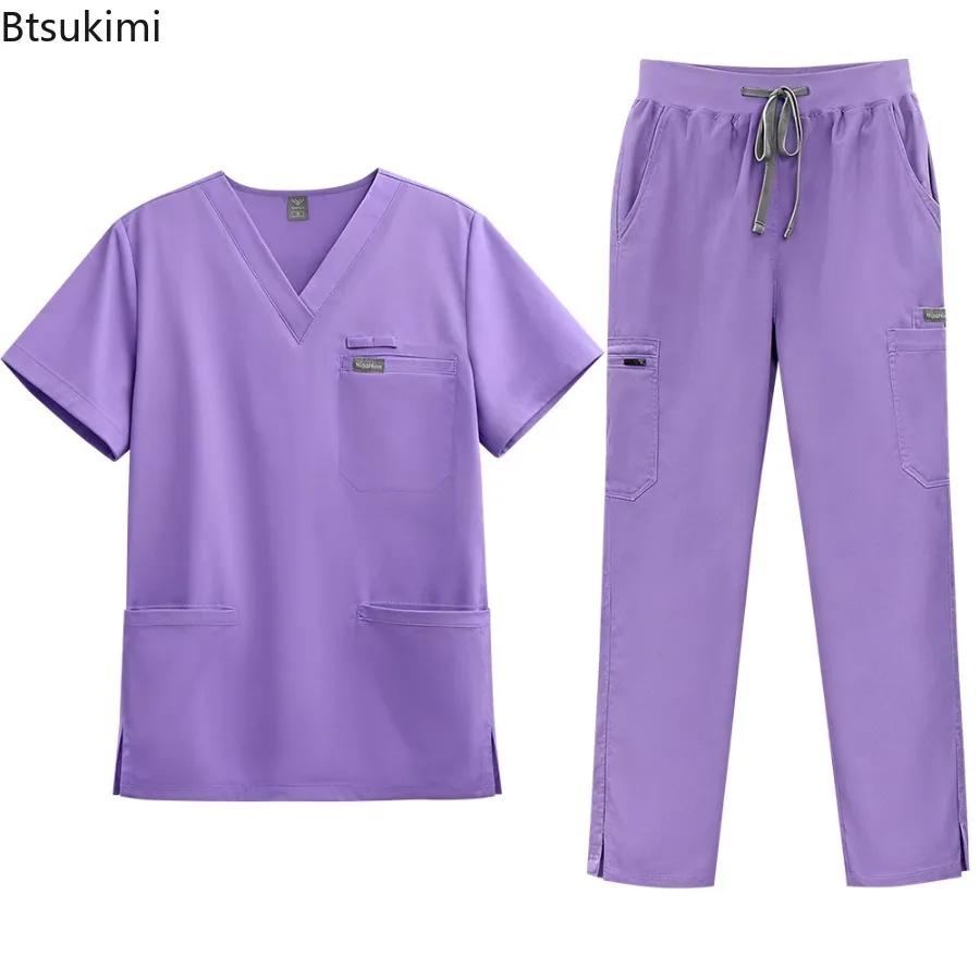 Vêtements de travail hospitaliers haut de gamme unisexes, blouses médicales chirurgicales, accessoires pour médecins et infirmières, tenues de travail pour la dentisterie, ensemble pour instituts de b