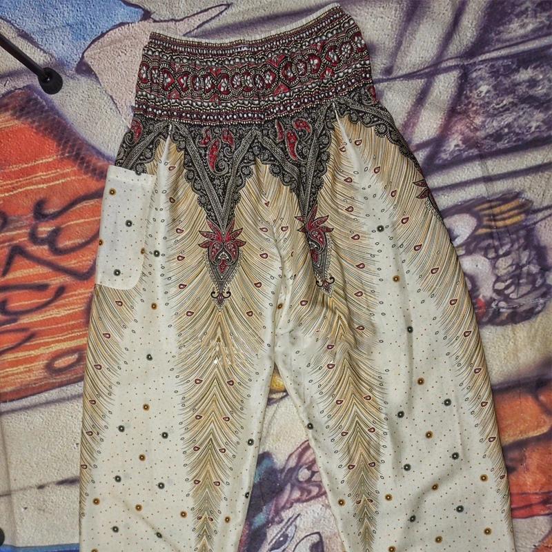 Pantalon de Yoga Femme Hippie Harem Imprimé - Legging Boho Taille Haute Plage