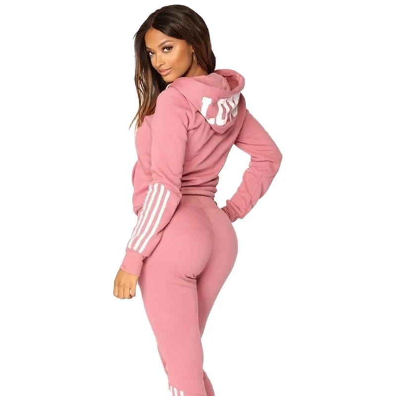 Mode femmes survêtements tenue de sport Jogging costumes dames à capuche survêtement ensemble vêtements sweats à capuche + pantalons de survêtement survêtements
