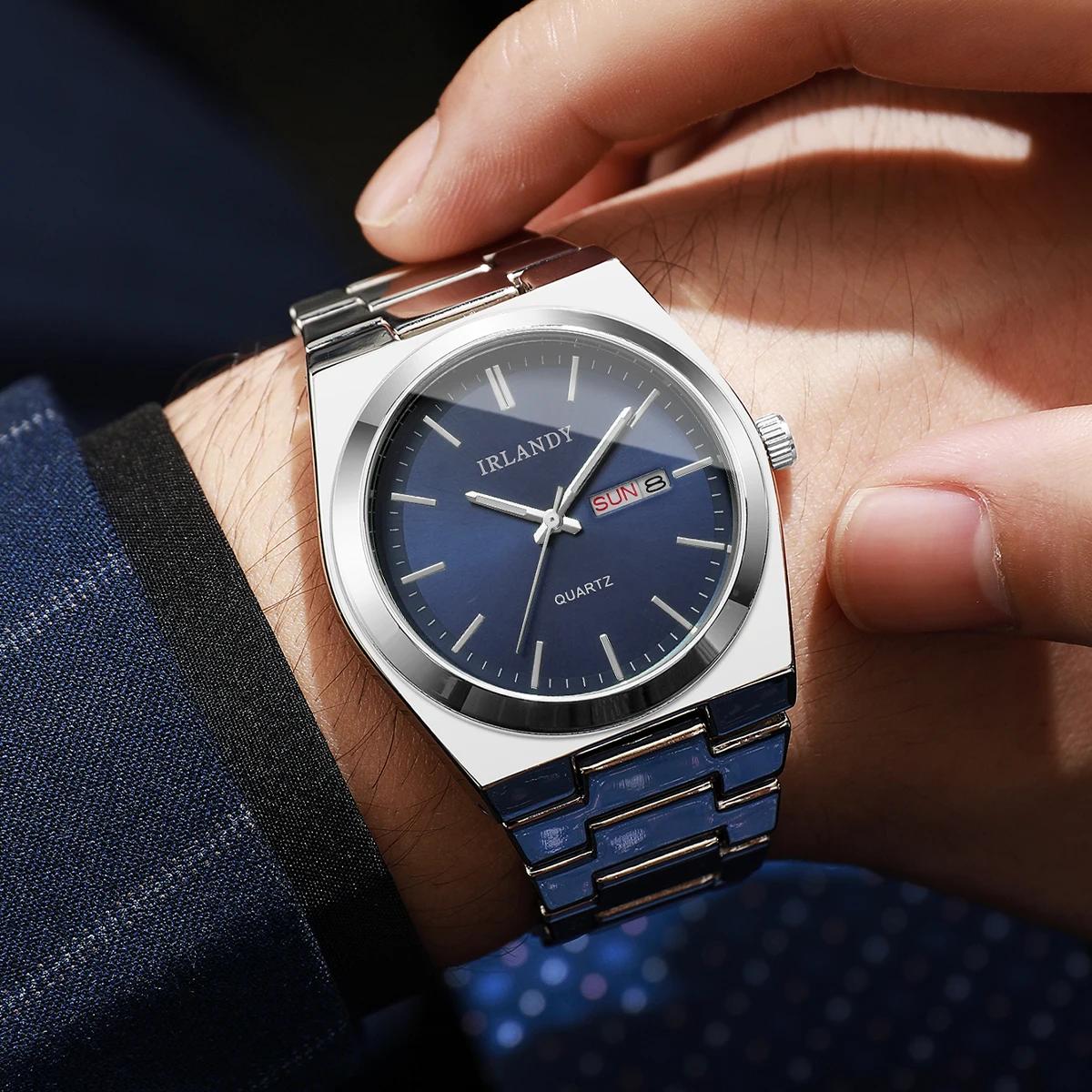 Montres d'affaires de luxe pour hommes, montres-bracelets à Quartz avec calendrier, horloge Reloj Hombre (sans boîte)