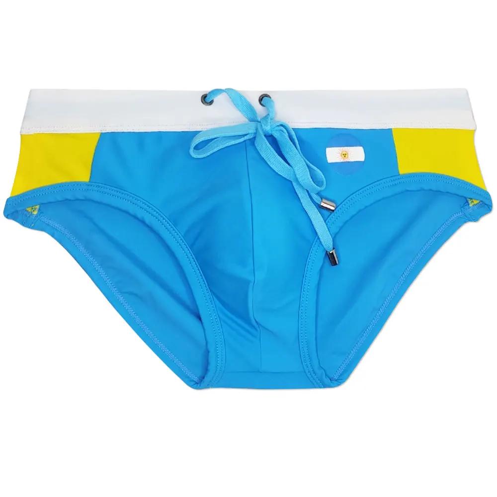 Slip de bain sexy sportif pour hommes - Natation surf maillot drapeau mot tasse plage