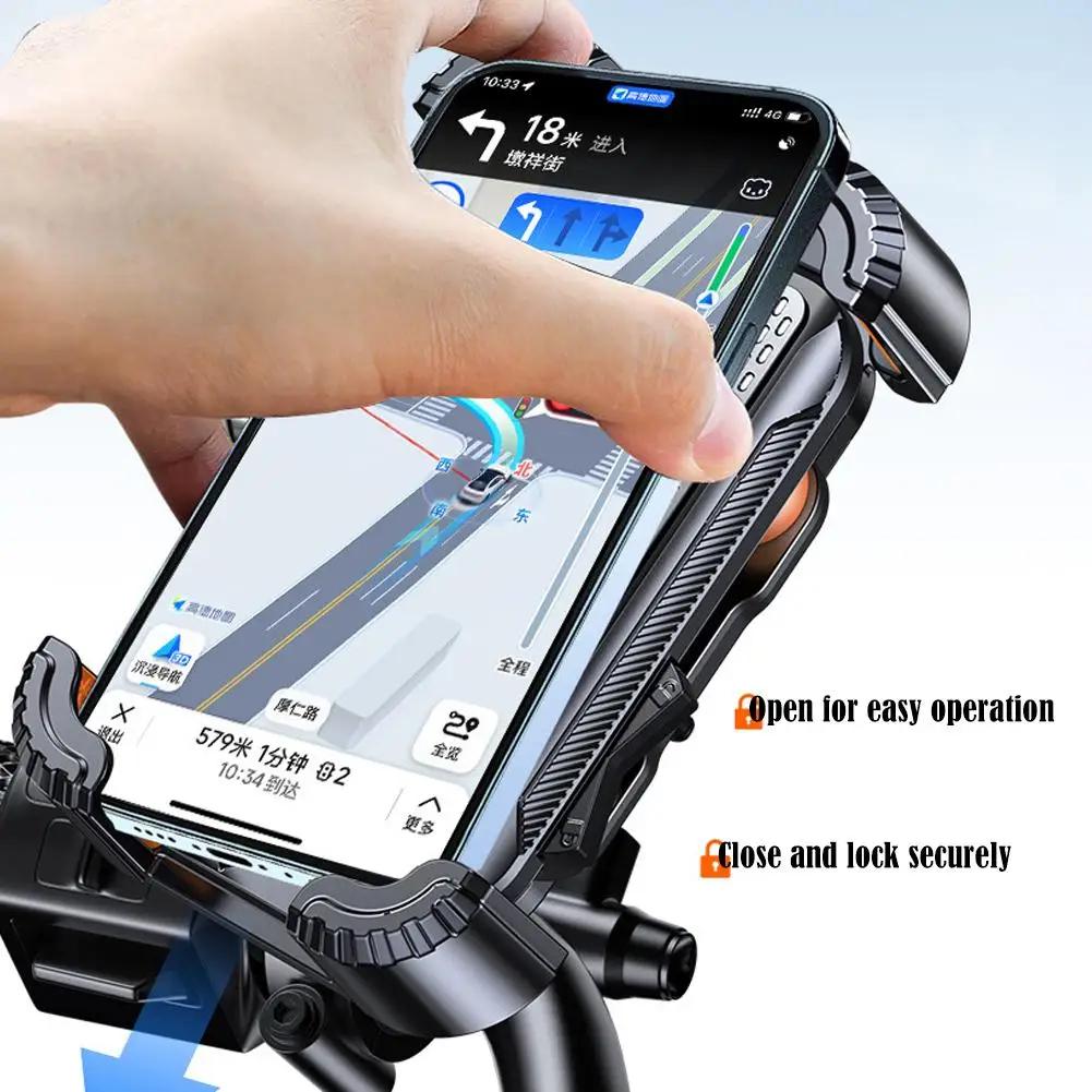 Support de téléphone pour guidon de vélo, support de téléphone pour moto, support de téléphone anti-choc et anti-vibration pour vélo, scooter, moto