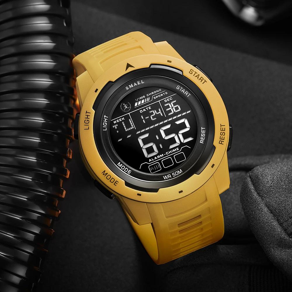SMAEL-Montre-bracelet numérique étanche à LED pour homme, chronomètre lumineux, montres de sport, 50m, 8105